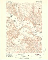 1951 Map of Okaton SW, 1953 Print
