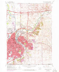 1962 Map of Sioux Falls, SD, 1972 Print