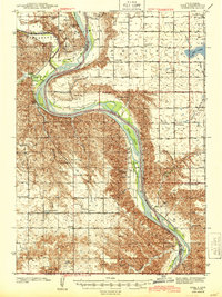 preview thumbnail of historical topo map of Lyman County, SD in 1944