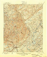 1896 Map of Briceville, TN, 1945 Print