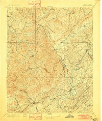 1896 Map of Briceville, TN, 1901 Print