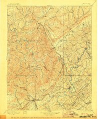 1896 Map of Briceville, TN, 1906 Print