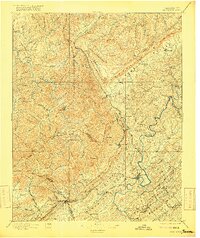 1896 Map of Briceville, TN, 1916 Print