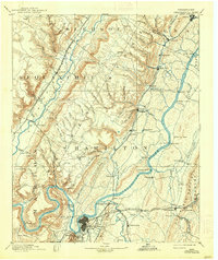 1893 Map of Chattanooga, 1938 Print
