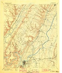 1893 Map of Chattanooga, 1901 Print