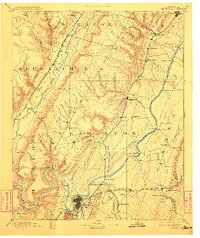 1893 Map of Chattanooga, 1911 Print