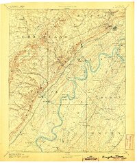 1893 Map of Kingston, 1905 Print