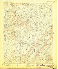 1895 Map of Pikeville, 1905 Print