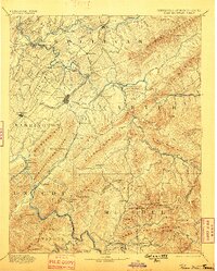 1894 Map of Roan Mountain, 1898 Print