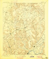 1895 Map of Sewanee, 1900 Print