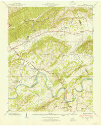 1938 Map of Bean Station, TN, 1954 Print