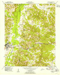 1950 Map of Bruceton, TN, 1953 Print