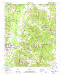 1950 Map of Bruceton, TN, 1975 Print