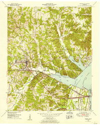 1950 Map of Camden, TN, 1953 Print