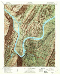 Download a high-resolution, GPS-compatible USGS topo map for Chattanooga, TN (1960 edition)