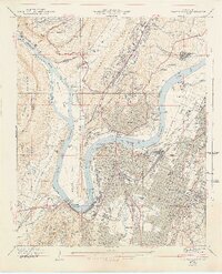 1941 Map of Chattanooga, 1947 Print