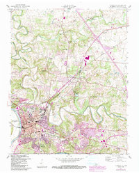 1957 Map of Clarksville, TN, 1984 Print