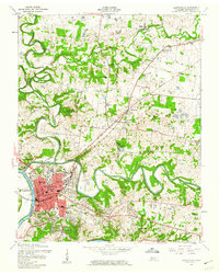 1957 Map of Clarksville, TN, 1960 Print