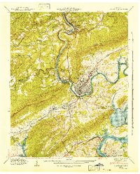 Download a high-resolution, GPS-compatible USGS topo map for Harriman, TN (1941 edition)