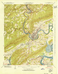 Download a high-resolution, GPS-compatible USGS topo map for Harriman, TN (1952 edition)