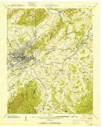 preview thumbnail of historical topo map of Johnson City, TN in 1940