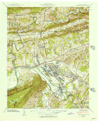 1939 Map of Kingsport, TN, 1956 Print