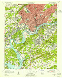 Download a high-resolution, GPS-compatible USGS topo map for Knoxville, TN (1955 edition)