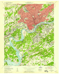 Download a high-resolution, GPS-compatible USGS topo map for Knoxville, TN (1959 edition)