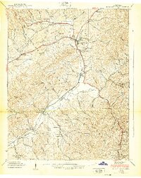 Download a high-resolution, GPS-compatible USGS topo map for Mountain City, TN (1938 edition)