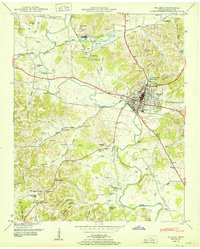 Download a high-resolution, GPS-compatible USGS topo map for Pulaski, TN (1951 edition)