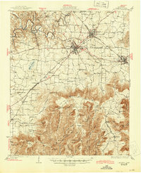 1928 Map of Decherd, 1945 Print