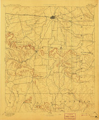 1892 Map of Abilene, 1908 Print