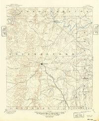 1893 Map of Shackelford County, TX, 1949 Print