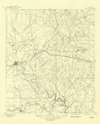 1892 Map of Paint Rock, TX, 1945 Print