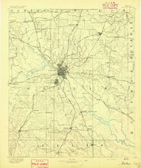 historical topo map of Dallas, TX in 1893