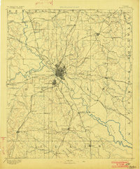 1893 Map of Dallas, 1902 Print