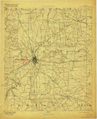 1894 Map of Fort Worth, 1918 Print