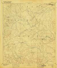 1894 Map of Hamilton, TX, 1918 Print