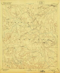 1894 Map of Hamilton, TX, 1920 Print