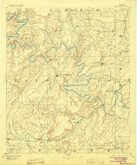1891 Map of Palo Pinto, 1904 Print
