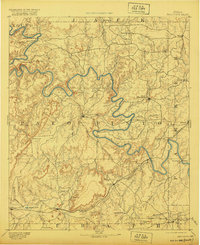 1891 Map of Palo Pinto, 1920 Print