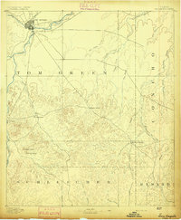 1892 Map of Tom Green County, TX
