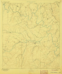 1894 Map of San Saba, TX, 1907 Print