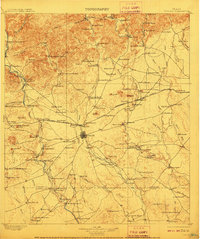 1898 Map of Uvalde, 1910 Print
