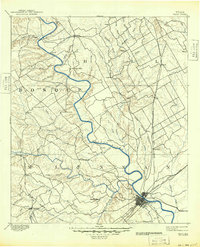 1892 Map of Hill County, TX, 1949 Print