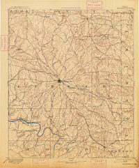 1893 Map of Weatherford, 1914 Print