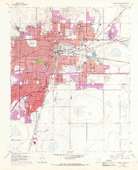 1956 Map of Amarillo, TX, 1968 Print