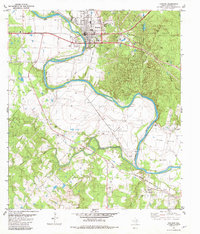 Download a high-resolution, GPS-compatible USGS topo map for Bastrop, TX (1982 edition)