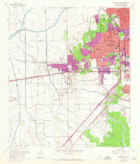 1960 Map of Beaumont, TX, 1971 Print