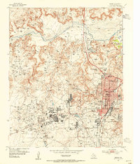 1953 Map of Borger, TX, 1955 Print